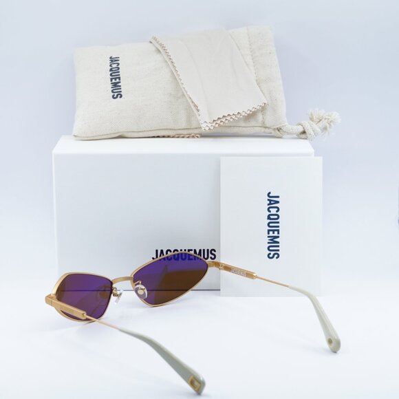 Jacquemus BAMBINO METAL JAC/68 C1 Cat Eye Sunglasses - Gold/Brown - Picture 12 of 12